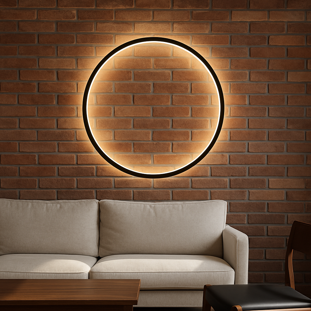 Nowoczesna pierścieniowa lampa ścienna LED z USB, akrylowa, minimalistyczny design, metalowa, nastrojowe oświetlenie do salonu i baru | Sansoti