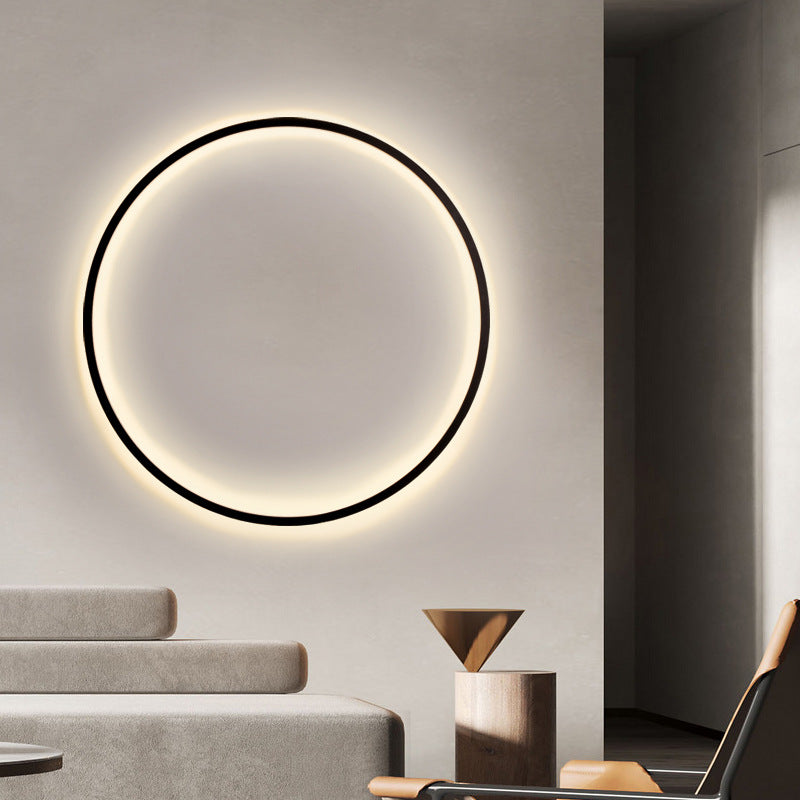 Nowoczesna pierścieniowa lampa ścienna LED z USB, akrylowa, minimalistyczny design, metalowa, nastrojowe oświetlenie do salonu i baru | Sansoti