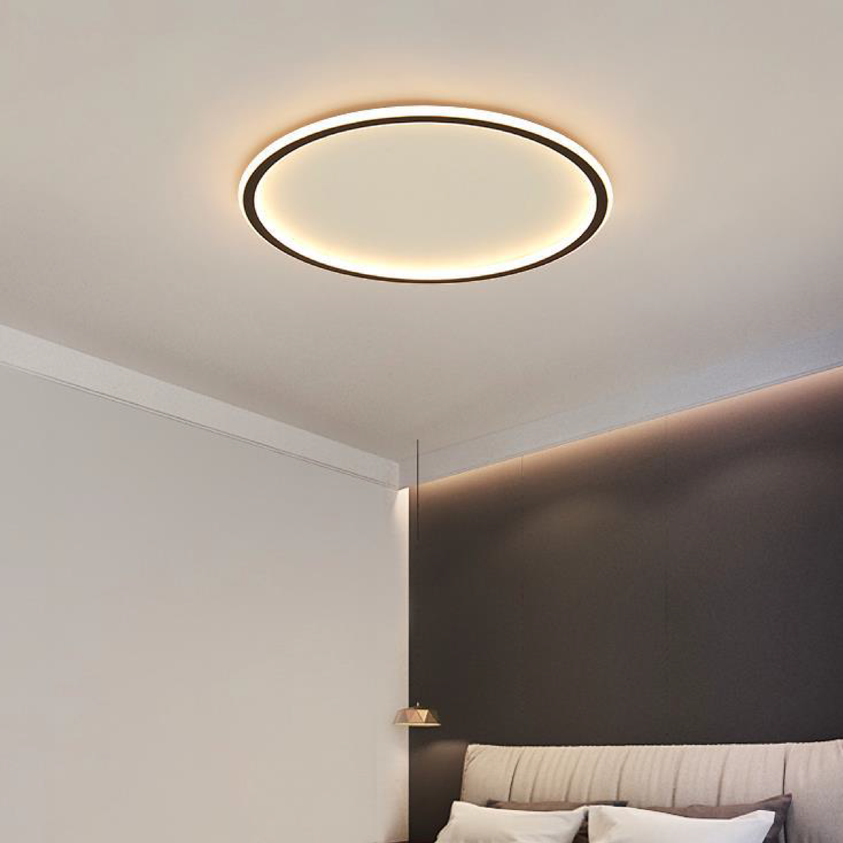 Runde LED-Deckenleuchte Skandinavisches Design Aluminium Esszimmer Wohnzimmer Modern Minimalistisch Dimmbar | Sansoti