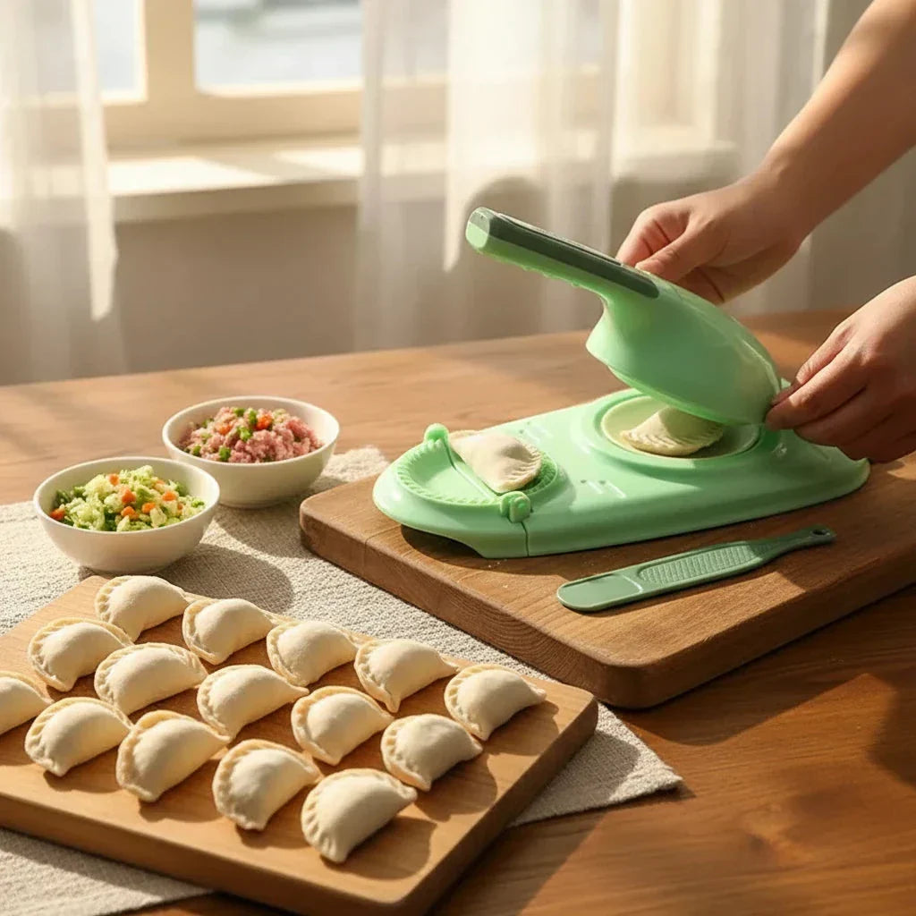 2-in-1-Teigformer für Ravioli und Dumplings, manueller Pastamaker, Küchenutensil, 27,5 x 23 cm, für das Kochen zu Hause | Sansoti