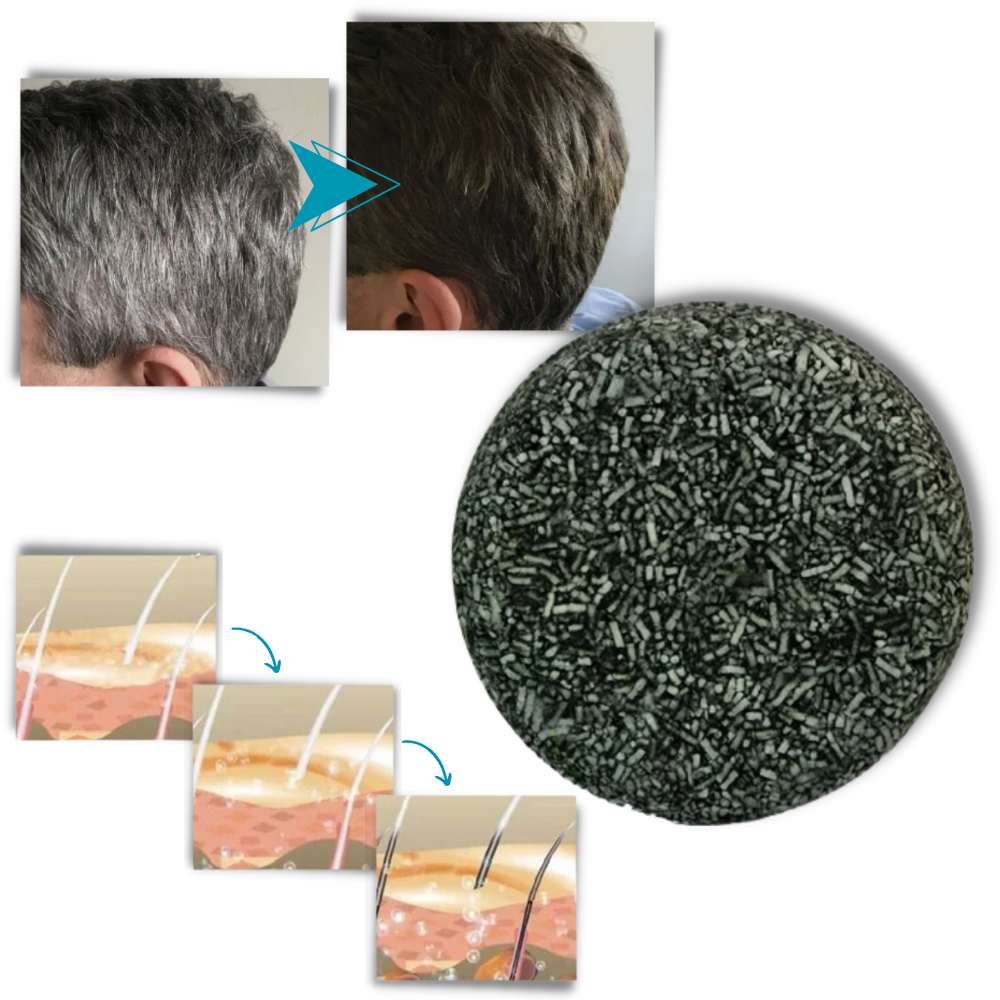 Natuurlijke Haar Verdonkeringsshampoo Bar Grijshaar 55g Plantaardig | Sansoti