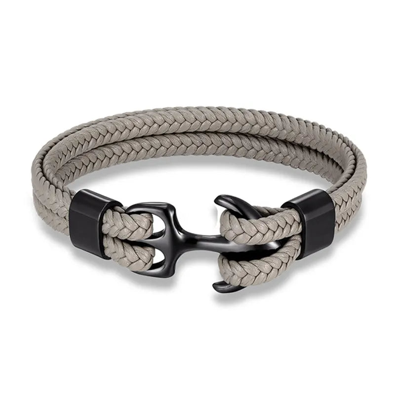Leren Ankerarmband met Metalen Sluiting voor Stoere Nautische Stijl | Sansoti