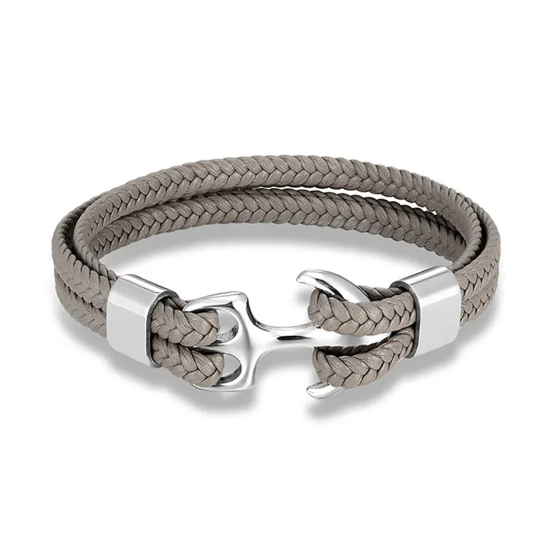 Leren Ankerarmband met Metalen Sluiting voor Stoere Nautische Stijl | Sansoti