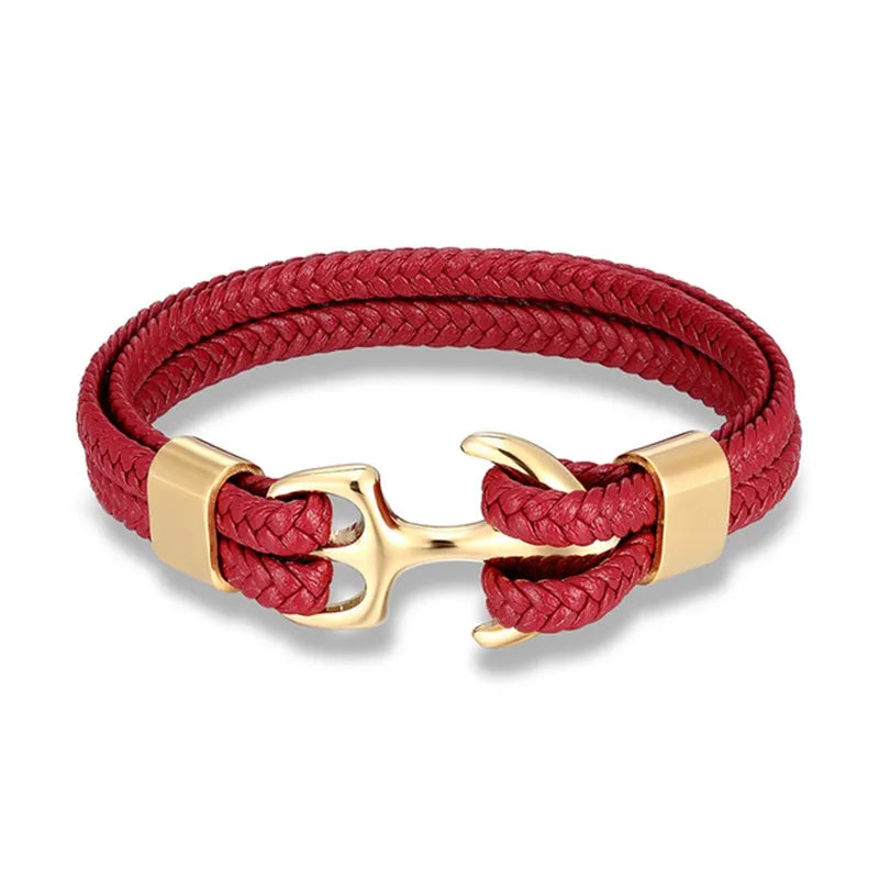 Leren Ankerarmband met Metalen Sluiting voor Stoere Nautische Stijl | Sansoti
