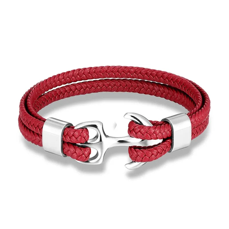 Leren Ankerarmband met Metalen Sluiting voor Stoere Nautische Stijl | Sansoti