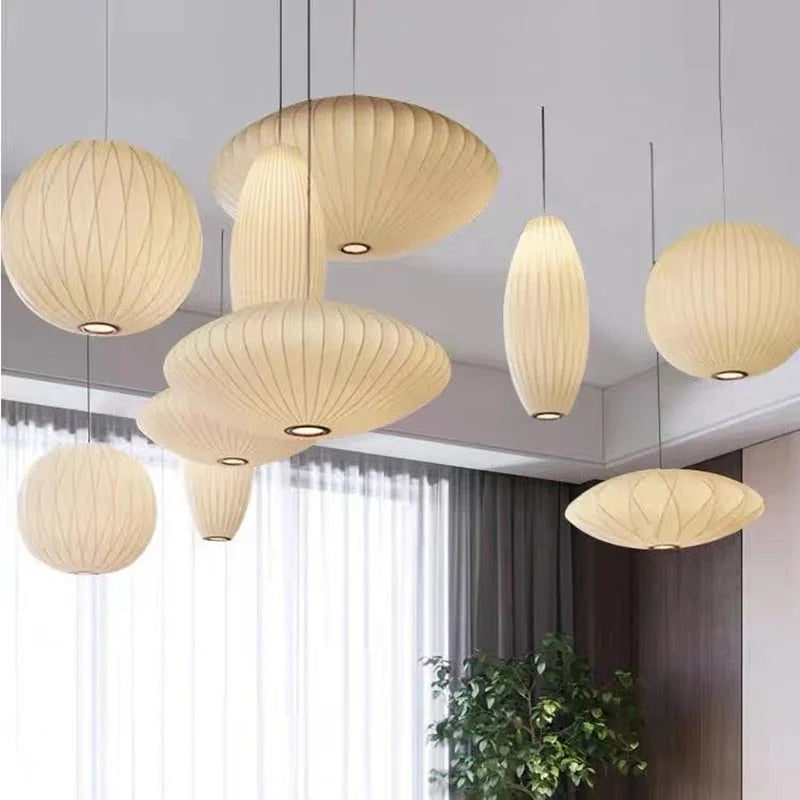 Hanglamp Nelson Bubble Handgebreid Zijde Wit IJzer LED Woonkamer Eetkamer Slaapkamer | Sansoti