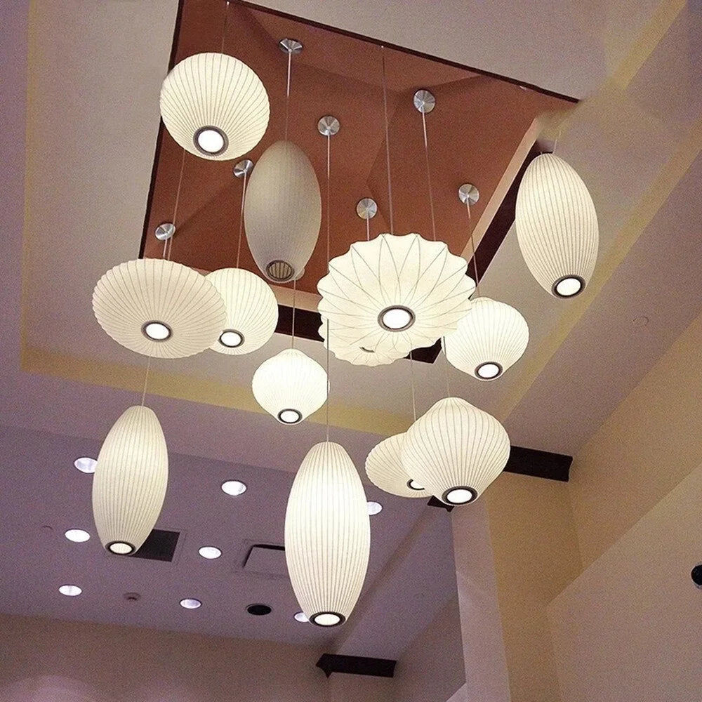Hanglamp Nelson Bubble Handgebreid Zijde Wit IJzer LED Woonkamer Eetkamer Slaapkamer | Sansoti