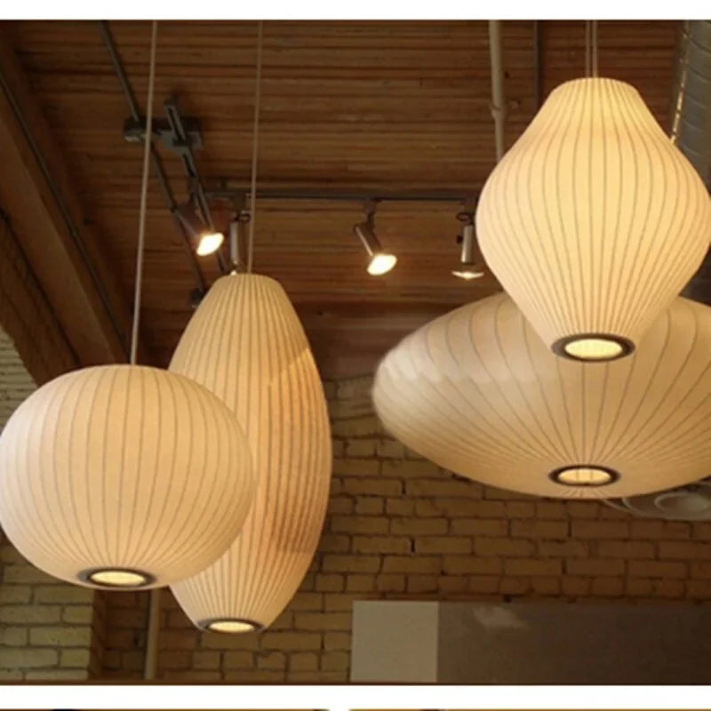 Hanglamp Nelson Bubble Handgebreid Zijde Wit IJzer LED Woonkamer Eetkamer Slaapkamer | Sansoti