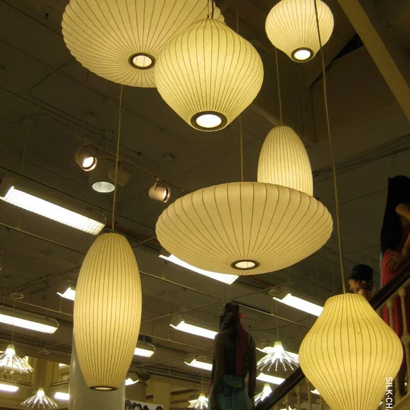 Hanglamp Nelson Bubble Handgebreid Zijde Wit IJzer LED Woonkamer Eetkamer Slaapkamer | Sansoti