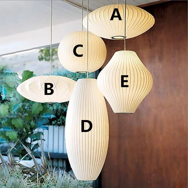 Hanglamp Nelson Bubble Handgebreid Zijde Wit IJzer LED Woonkamer Eetkamer Slaapkamer | Sansoti