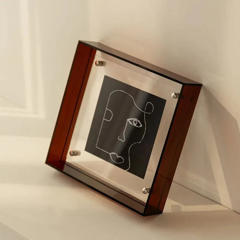 Zwevende Acryl Fotolijst Transparant Minimalistisch Design Modern Interieur Tafel Wandmontage 14-21cm Wissellijst | Sansoti