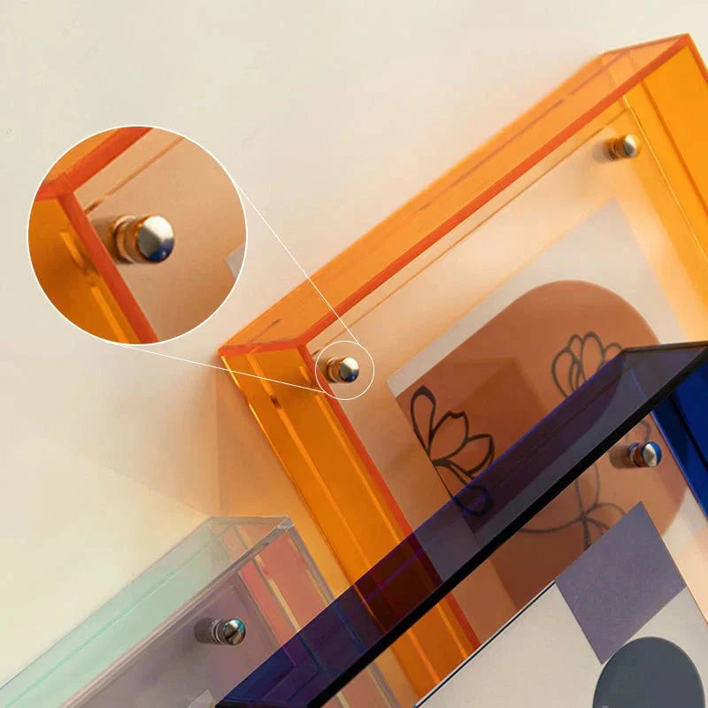 Zwevende Acryl Fotolijst Transparant Minimalistisch Design Modern Interieur Tafel Wandmontage 14-21cm Wissellijst | Sansoti