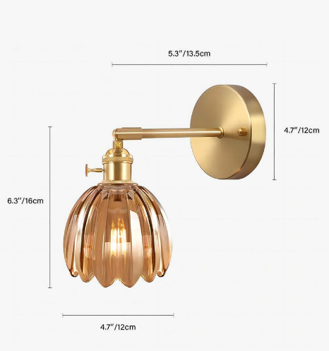 Wandlampe Tulpe Retro Glas Blumen Design Metall Vintage Stimmungsbeleuchtung | Restfield