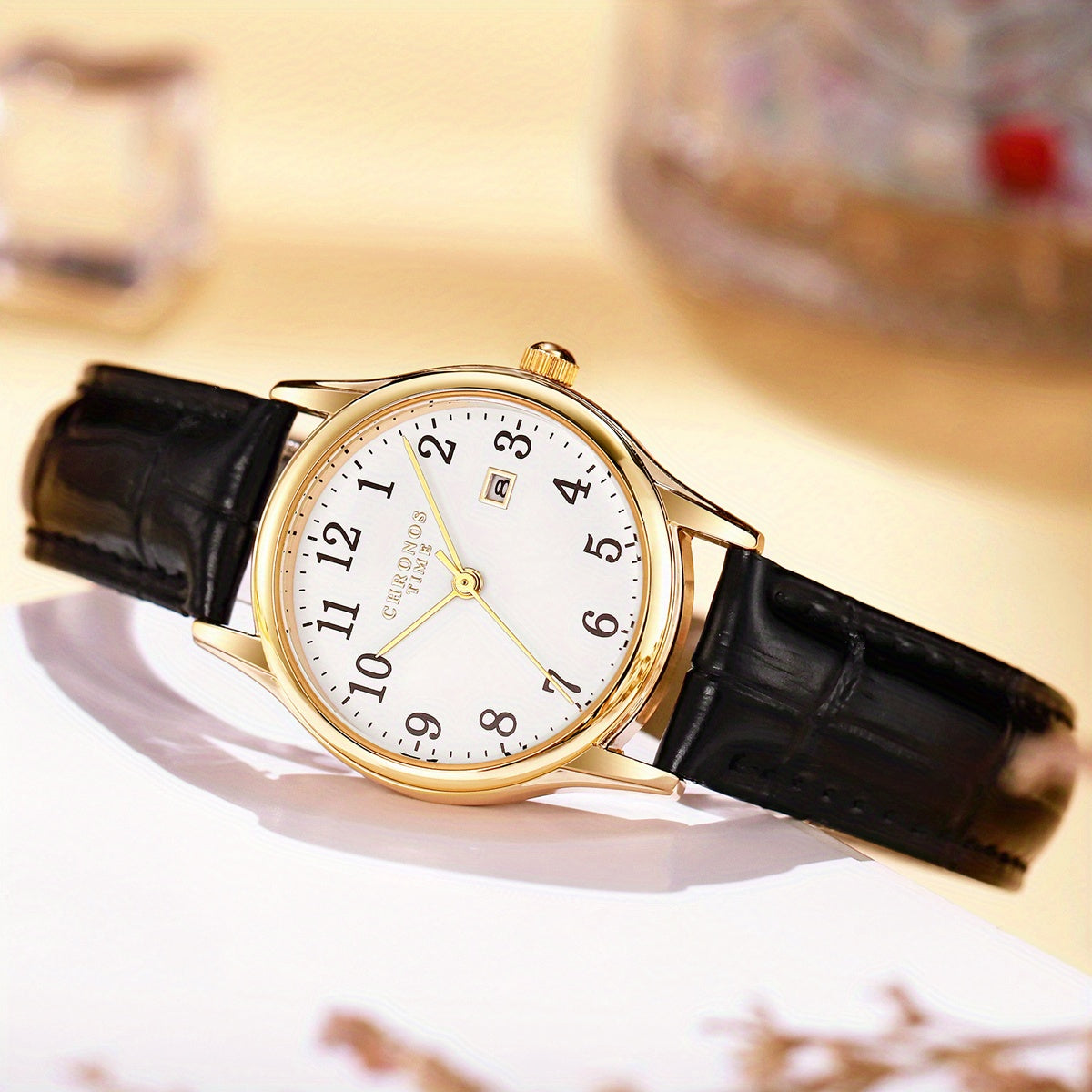 Square Women's Watch with Faux Leather Strap, Quartz Movement, Water-Resistant, Scratch-Resistant, Elegant and Stylish Wristwatch | Sansoti