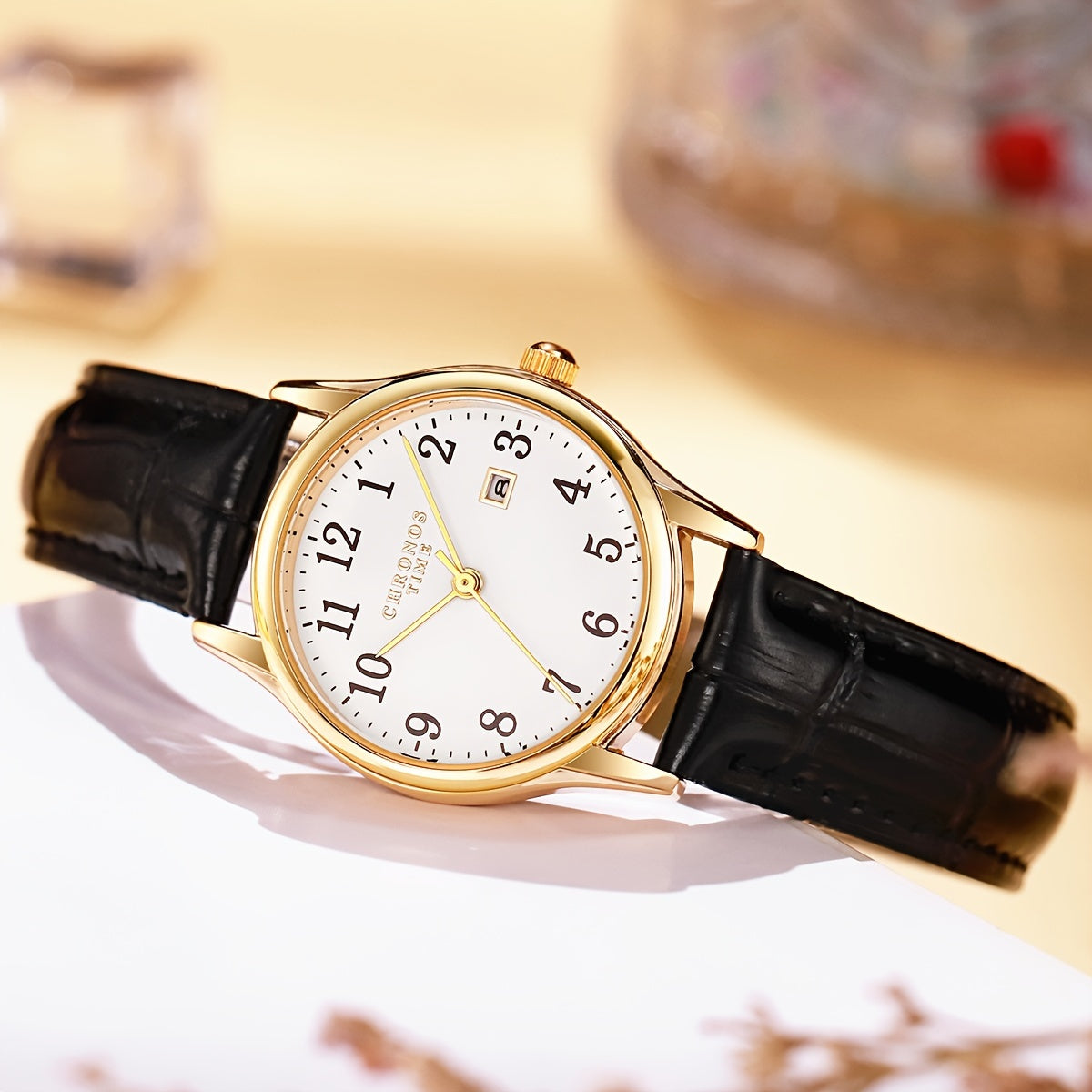 Square Women's Watch with Faux Leather Strap, Quartz Movement, Water-Resistant, Scratch-Resistant, Elegant and Stylish Wristwatch | Sansoti