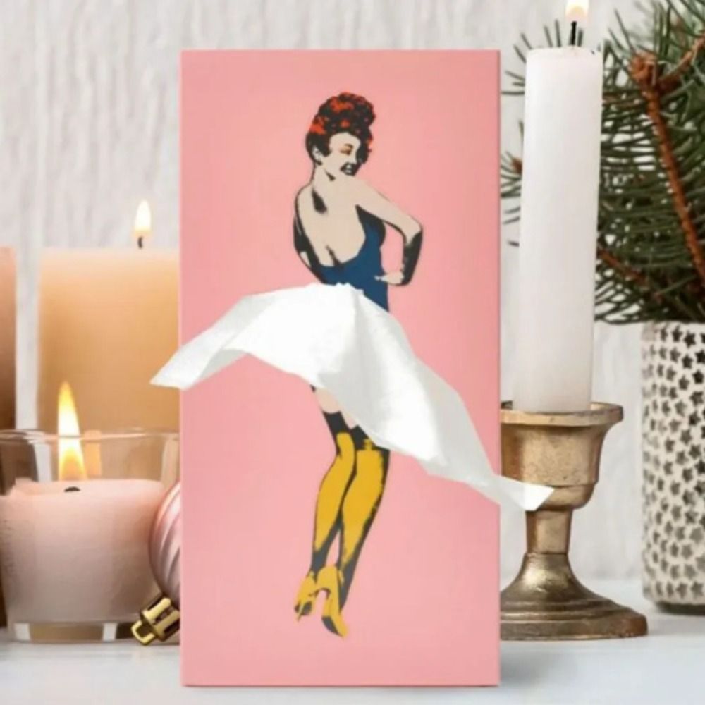 Tissuehouder met Wapperende Rok Decoratief Tissuebox Accessoire Scandinavisch Design Woonkamer 25x13x8cm | Sansoti