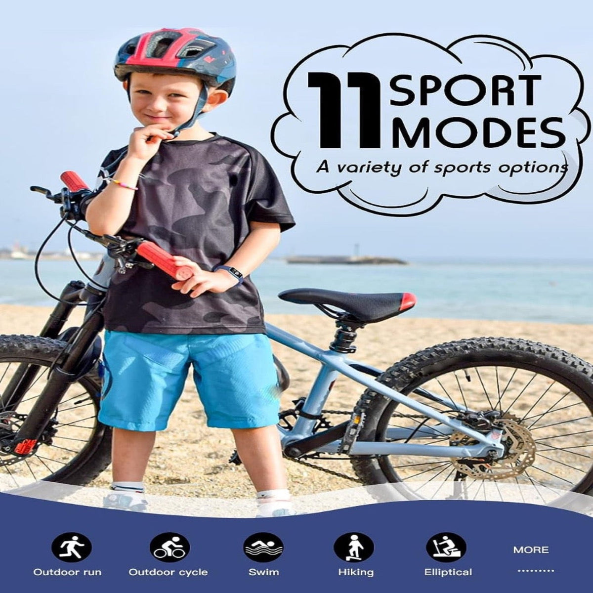 Activiteitentracker Smartwatch voor Kinderen met Stappenteller Hartslagmeter GPS Bluetooth Waterdicht Sport | Sansoti