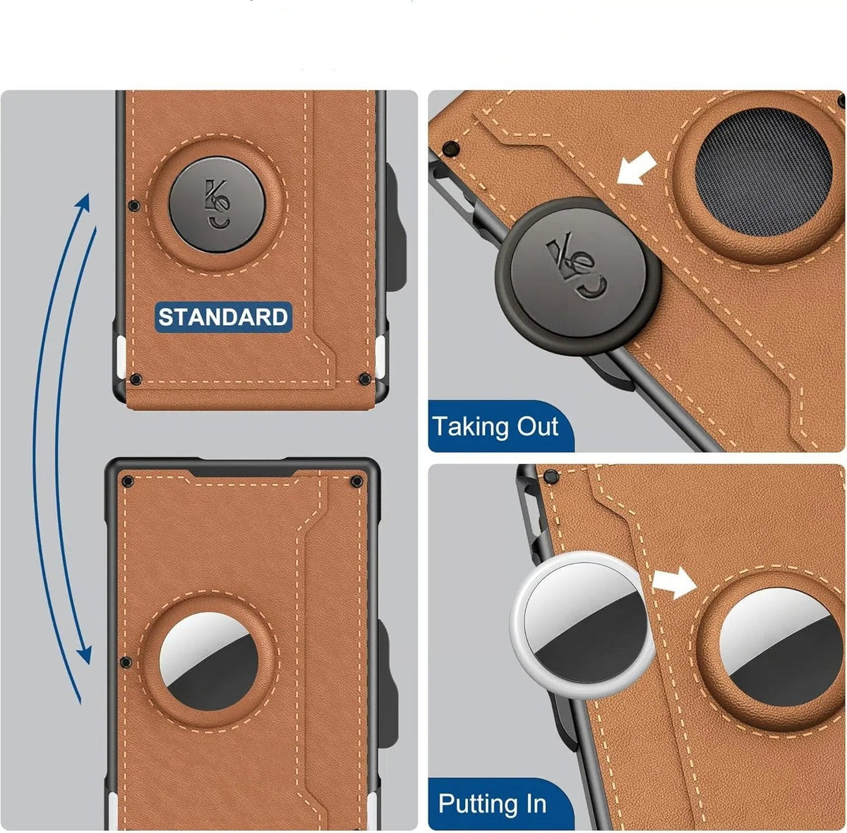 Compacte Portemonnee met RFID-bescherming Geldclip Aluminium Leer Kaarthouder voor 18 Passen Stijlvol Slim | Sansoti
