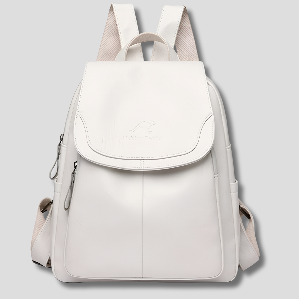 Leather Women's Backpack with Textured Finish Anti-Theft Protection Adjustable Straps for Everyday Use | Sansoti