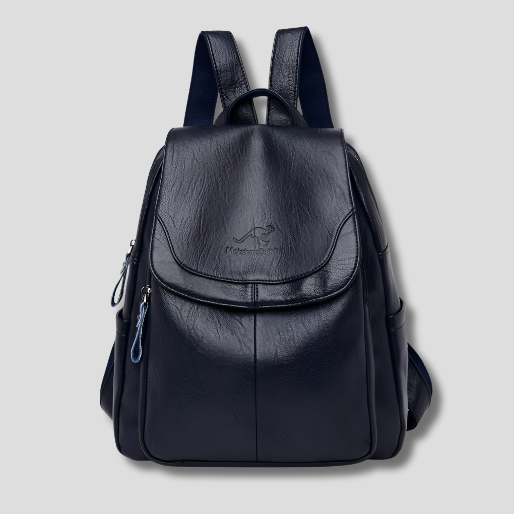 Leather Women's Backpack with Textured Finish Anti-Theft Protection Adjustable Straps for Everyday Use | Sansoti