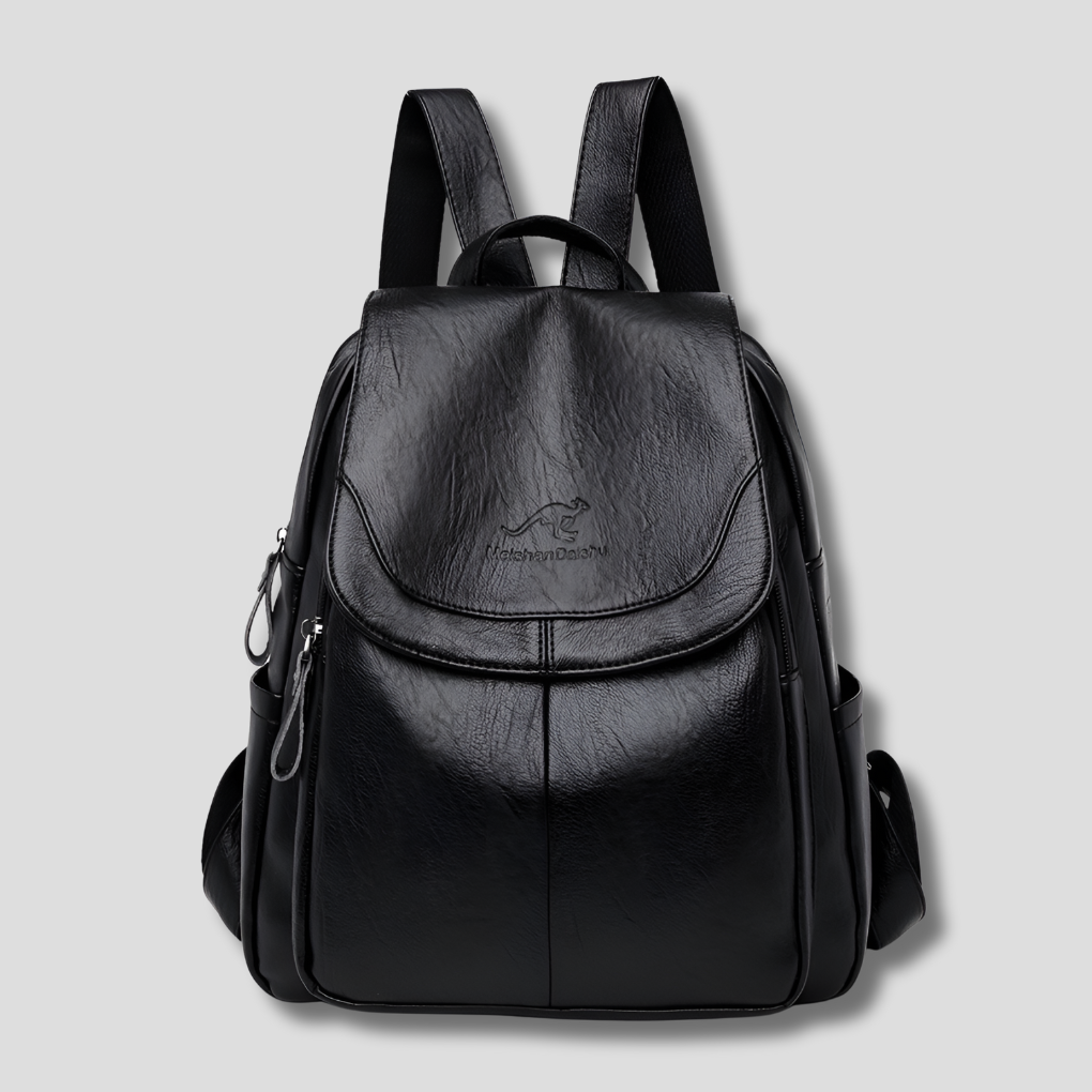 Leather Women's Backpack with Textured Finish Anti-Theft Protection Adjustable Straps for Everyday Use | Sansoti