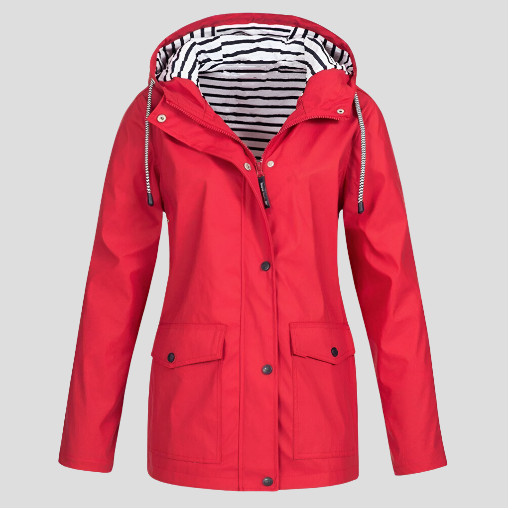 Imperméable pour femme avec capuche, déperlant, coupe-vent, veste d’extérieur à manches longues, toutes saisons, pour la randonnée | Sansoti