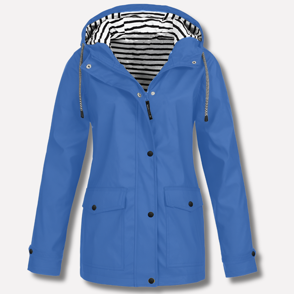 Imperméable pour femme avec capuche, déperlant, coupe-vent, veste d’extérieur à manches longues, toutes saisons, pour la randonnée | Sansoti