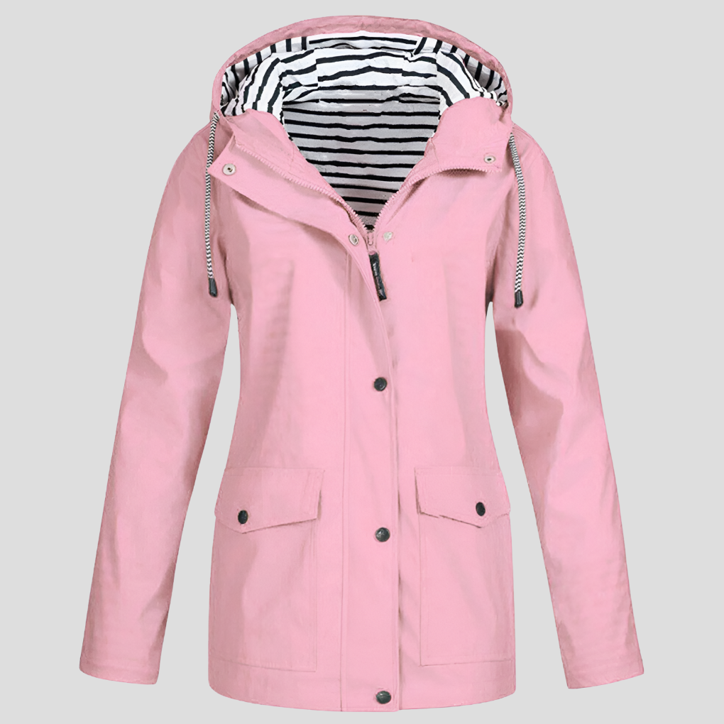 Imperméable pour femme avec capuche, déperlant, coupe-vent, veste d’extérieur à manches longues, toutes saisons, pour la randonnée | Sansoti