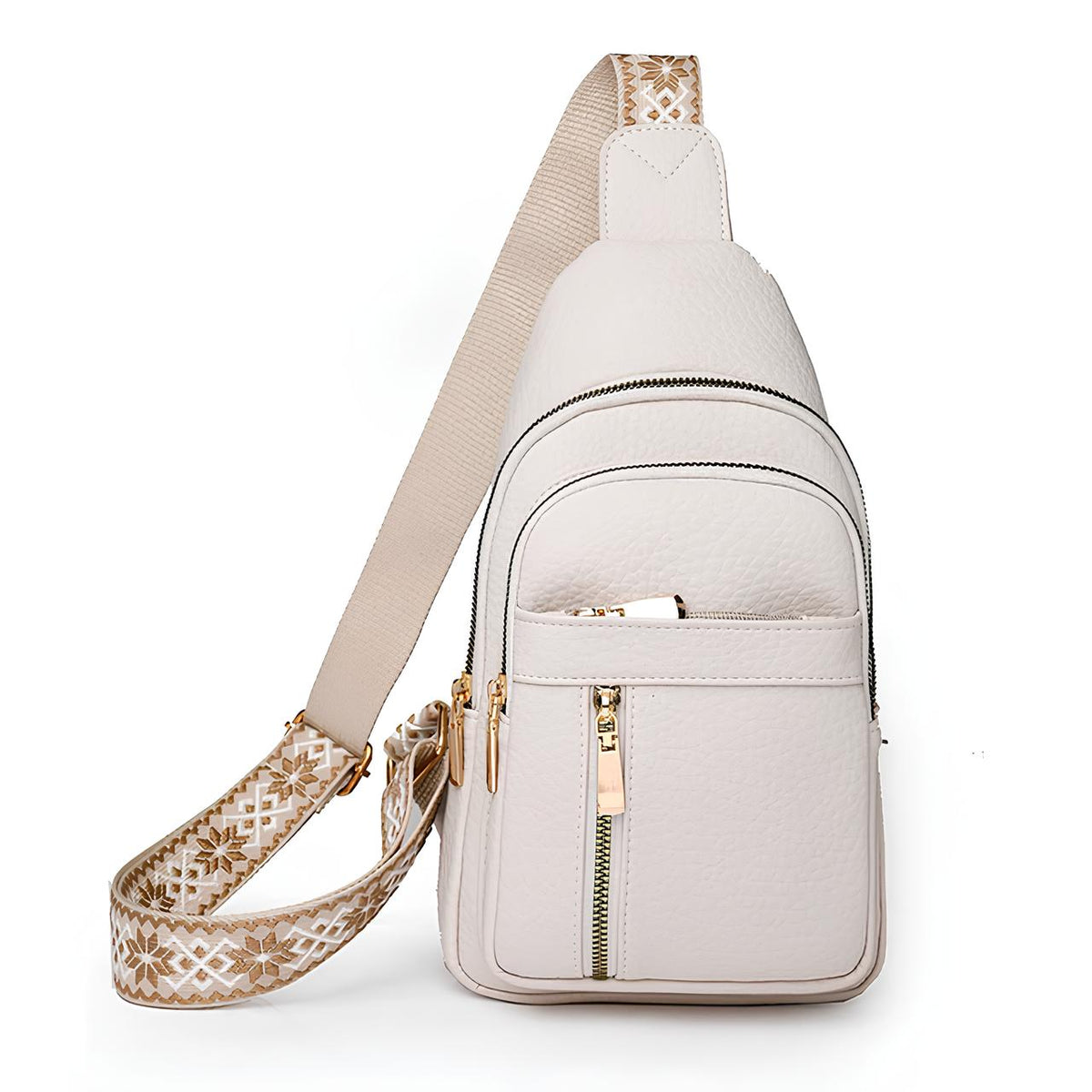 Dames Borst Schoudertas Anti-Diefstal RFID Bescherming Crossbody Tas Patroonband Compact Dagelijks Reizen | Sansoti