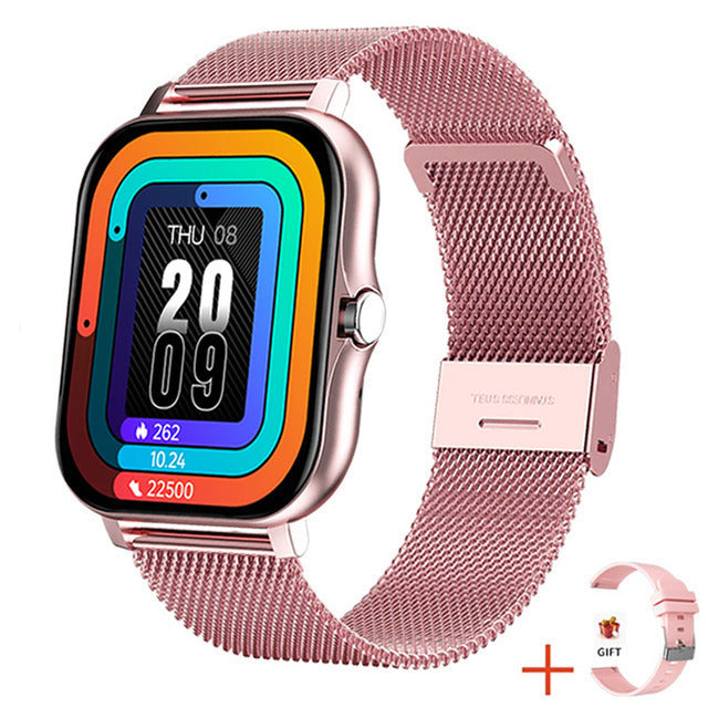 Women's Smartwatch with Metal Strap, Heart Rate Monitor, Step Counter, Sleep Analysis, Blood Pressure Monitor, Fitness Tracker | Sansoti