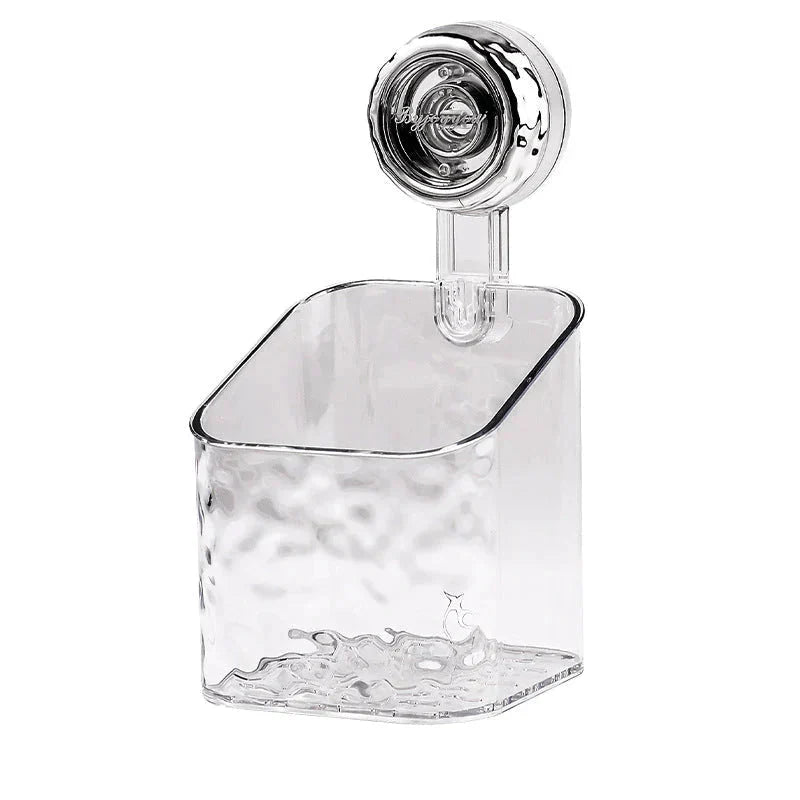 Étagère murale de salle de bains à ventouses, sans perçage, organiseur transparent gris, support de rangement à fixation murale renforcée, tablette de douche | Sansoti