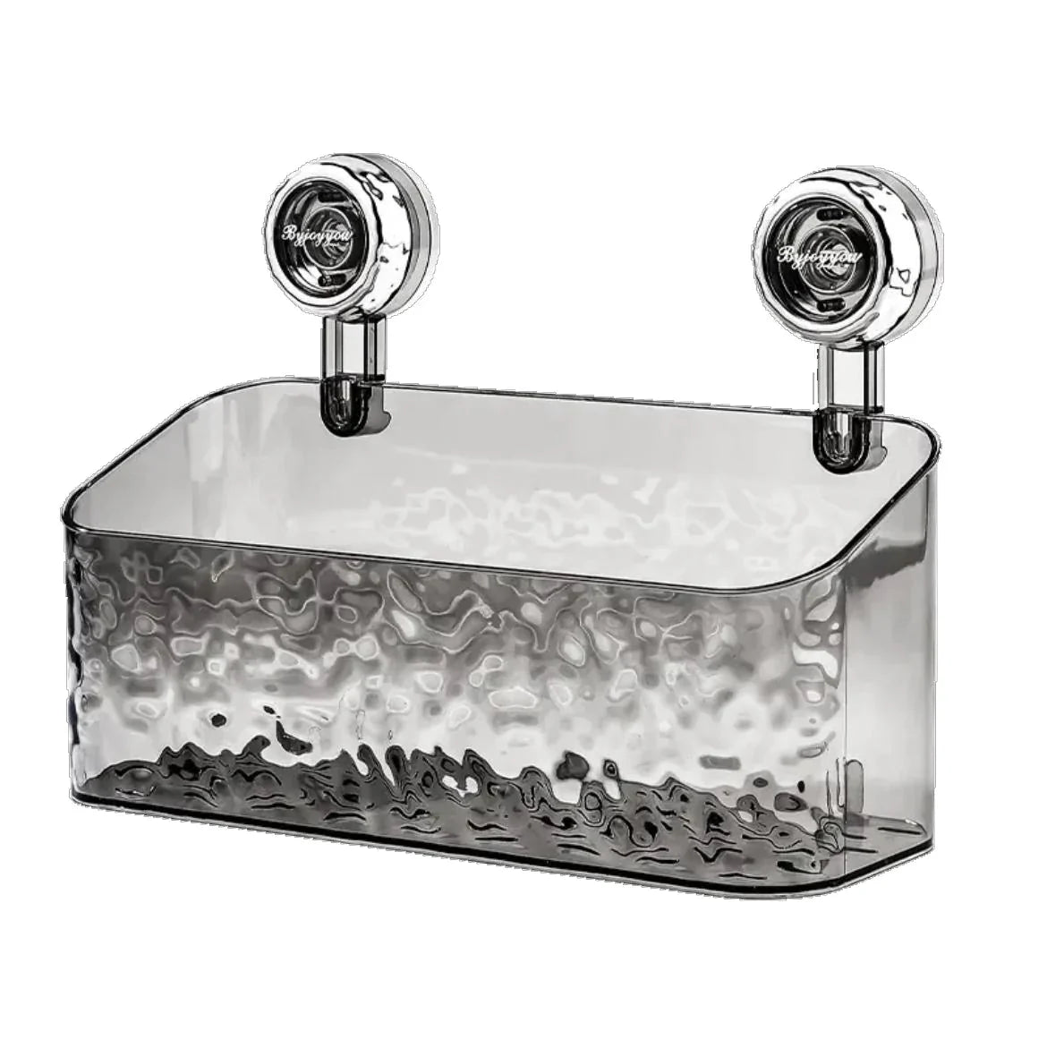 Étagère murale de salle de bains à ventouses, sans perçage, organiseur transparent gris, support de rangement à fixation murale renforcée, tablette de douche | Sansoti