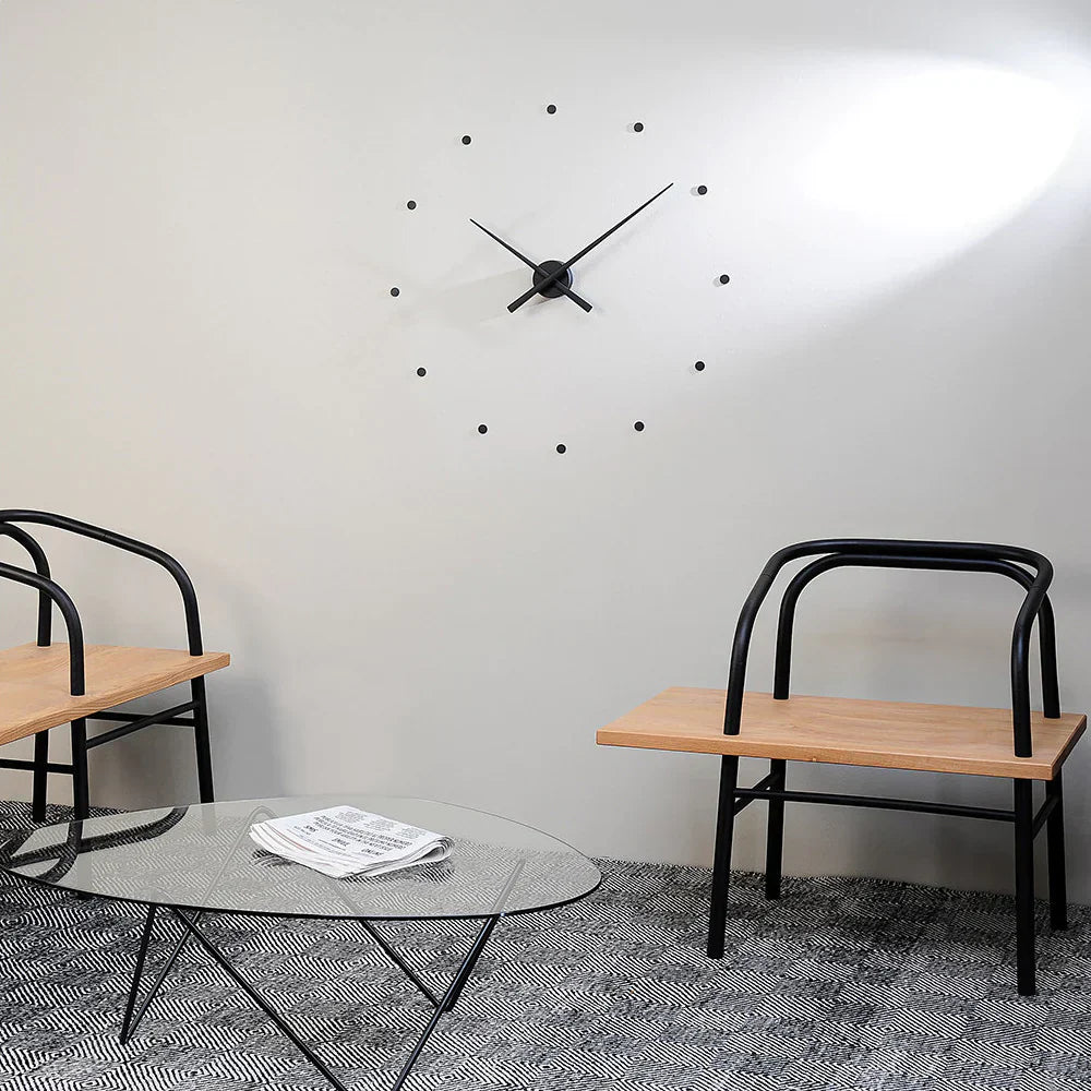 Wandklok Metaal 40cm Zwart Geel Zilver Quartz Uurwerk Scandinavisch Design Tijdweergave Woonkamer Keuken Kantoor Modern Interieur Decoratie | Sansoti