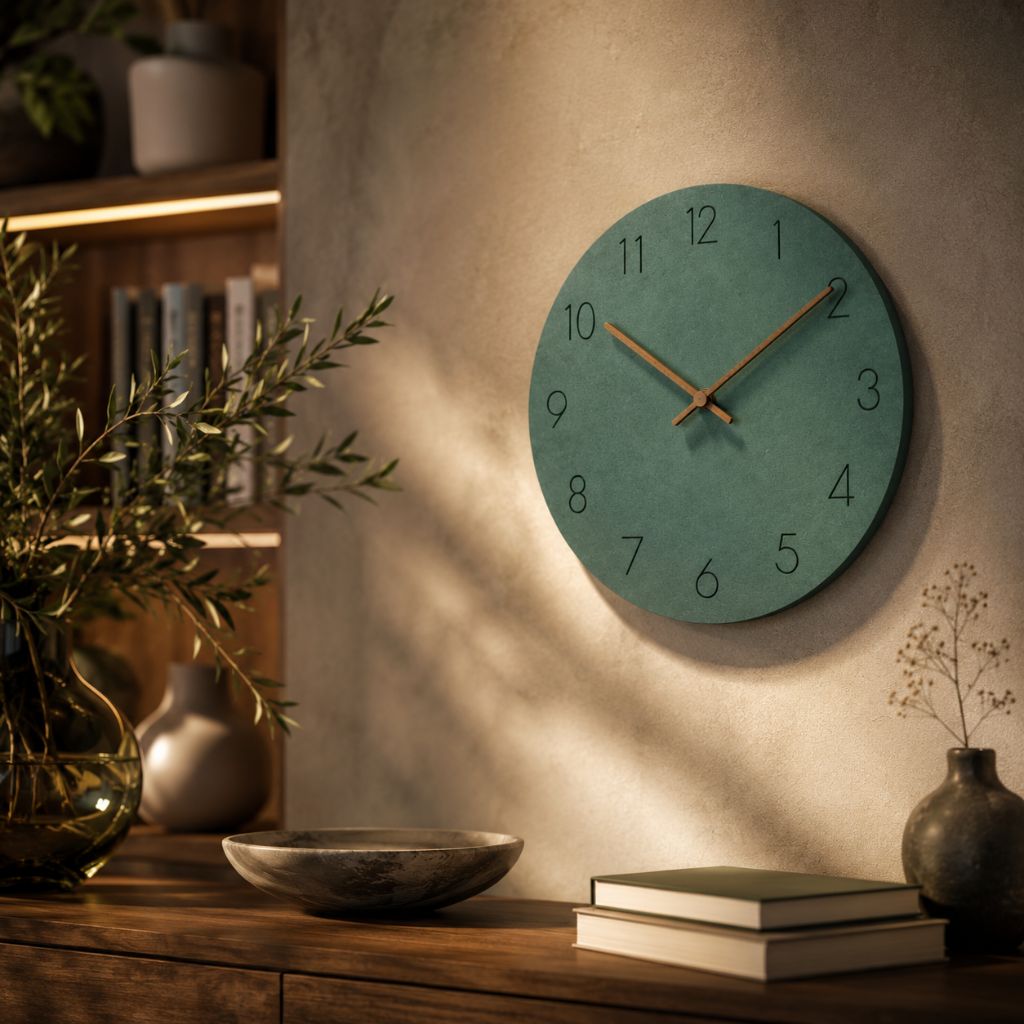 Houten Wandklok Stil Uurwerk Scandinavisch Design 29cm Rond Minimalistisch Woonkamer Slaapkamer Kantoor | Sansoti