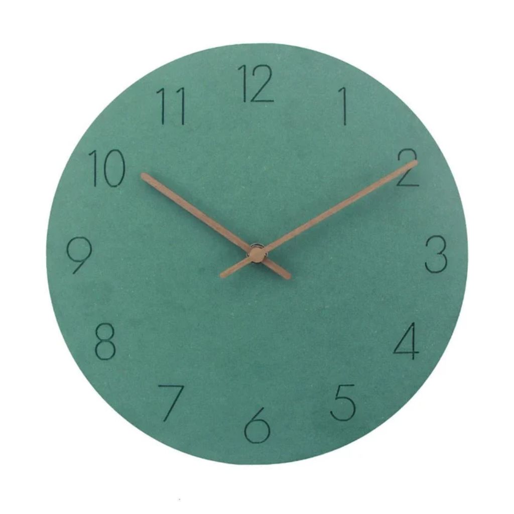 Houten Wandklok Stil Uurwerk Scandinavisch Design 29cm Rond Minimalistisch Woonkamer Slaapkamer Kantoor | Sansoti
