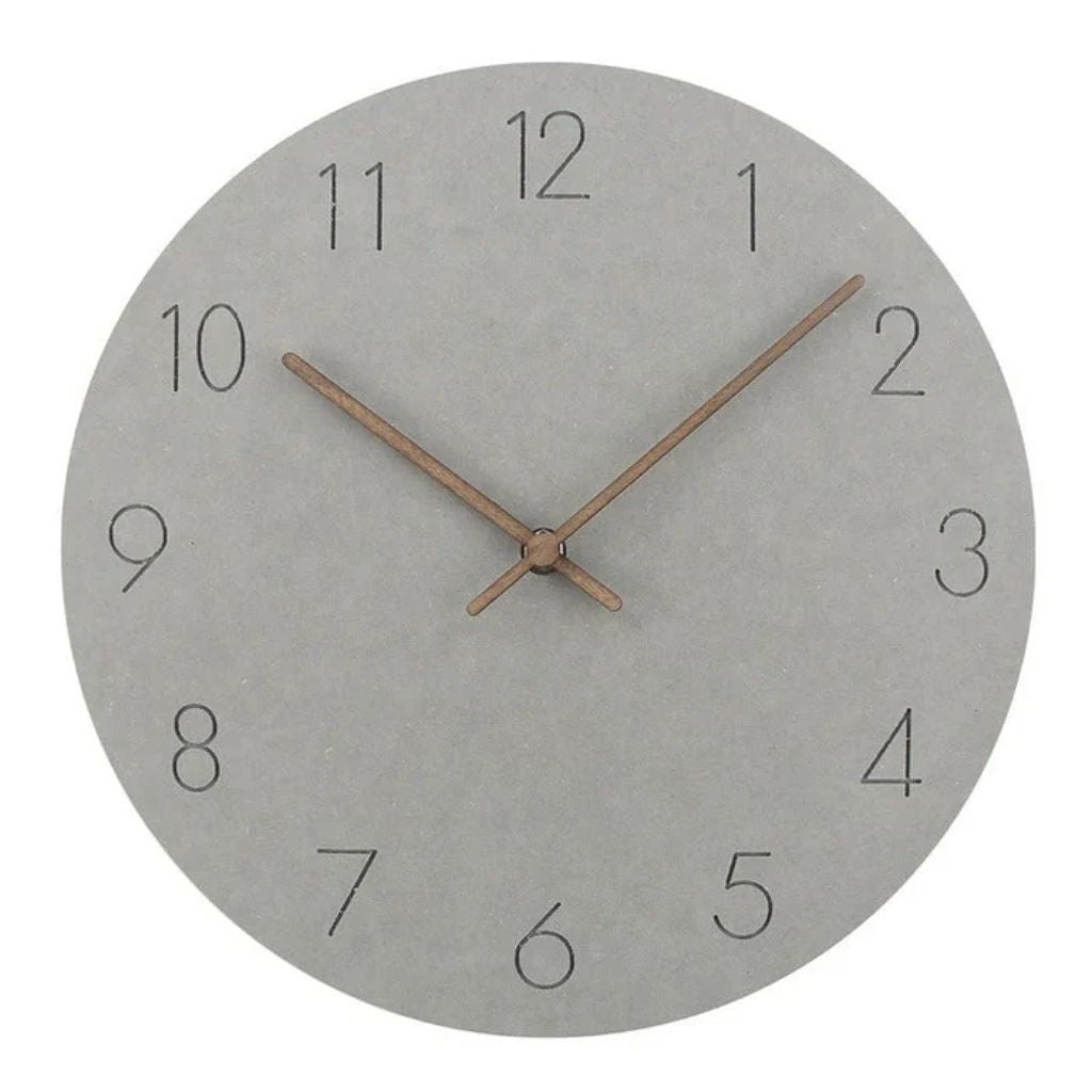 Houten Wandklok Stil Uurwerk Scandinavisch Design 29cm Rond Minimalistisch Woonkamer Slaapkamer Kantoor | Sansoti
