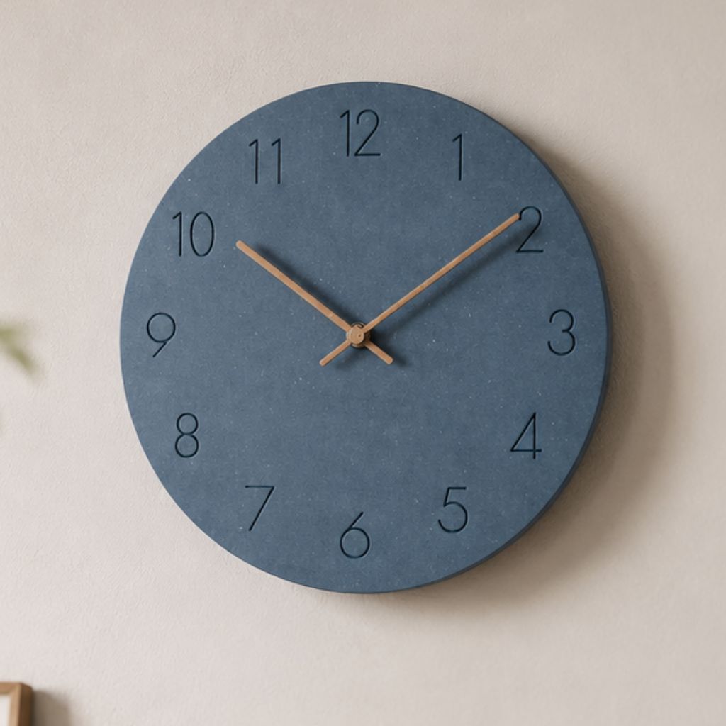 Houten Wandklok Stil Uurwerk Scandinavisch Design 29cm Rond Minimalistisch Woonkamer Slaapkamer Kantoor | Sansoti