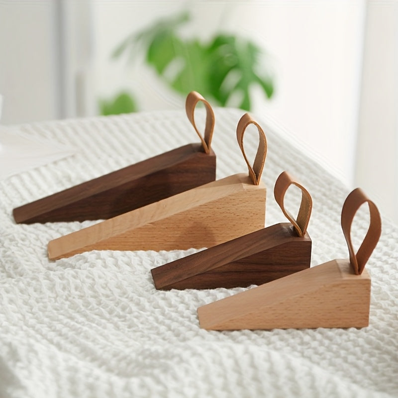 Houten Deurwig Massief Hout Antislip Wigvormige Deurstopper Modern Scandinavisch Interieur Essen Notenhout | Sansoti