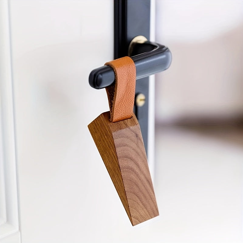 Houten Deurwig Massief Hout Antislip Wigvormige Deurstopper Modern Scandinavisch Interieur Essen Notenhout | Sansoti