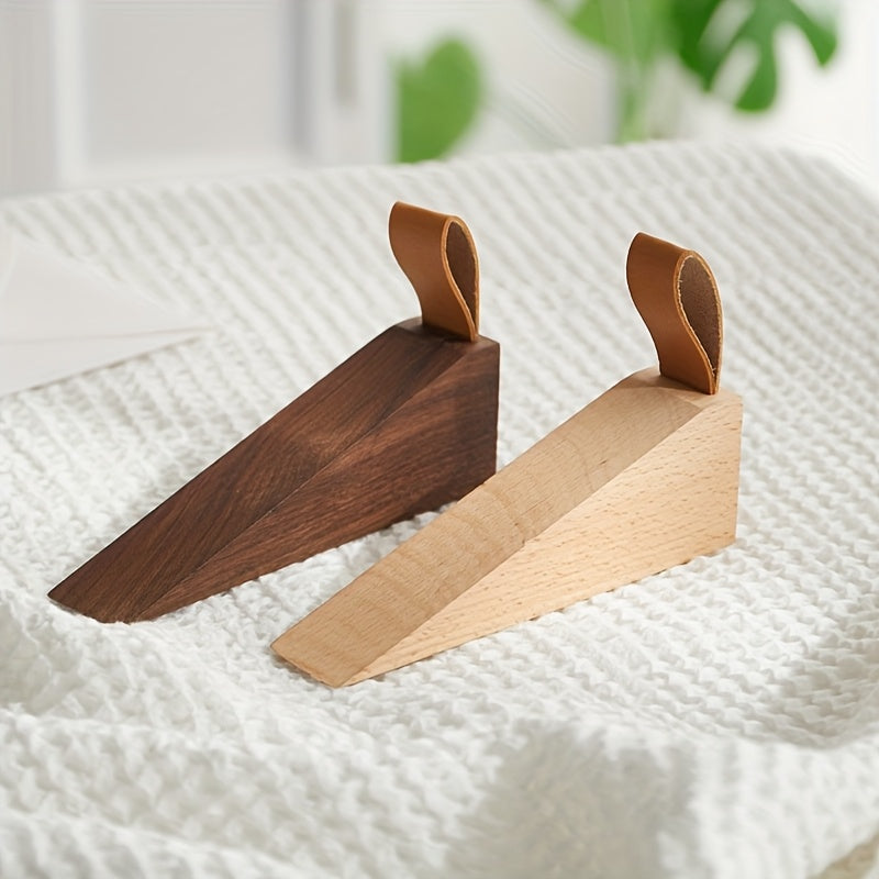 Houten Deurwig Massief Hout Antislip Wigvormige Deurstopper Modern Scandinavisch Interieur Essen Notenhout | Sansoti