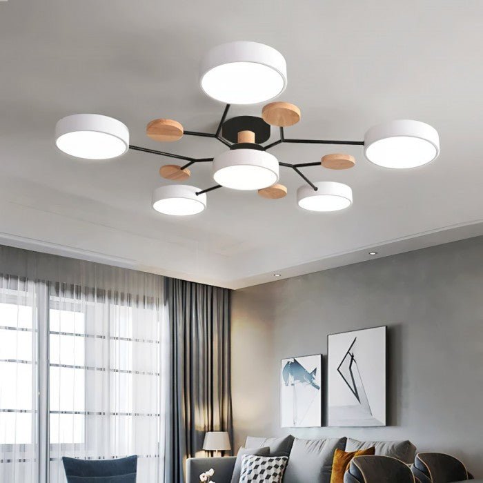Moderne Plafondlamp met Vertakt Design – Warm LED-licht – Energiezuinig & Duurzaam – Scandinavische Sfeer voor Woonkamer, Eetkamer en Kantoor | Sansoti