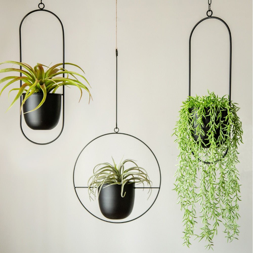 Hangende Plantenpot met Metalen Ring voor Kruiden en Vetplanten Binnen | Sansoti