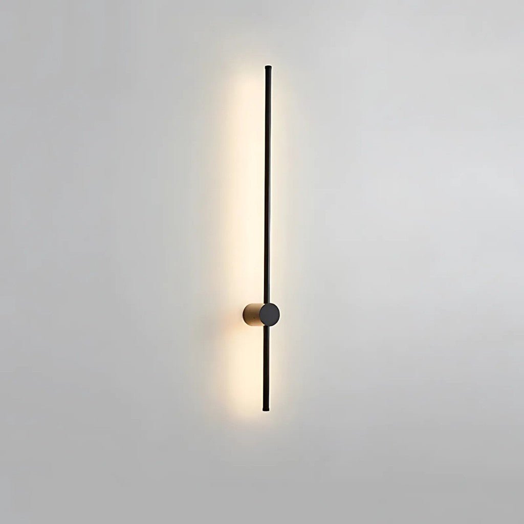 Minimalistische LED-Wandleuchte aus Aluminium 60–80 cm Schwarz Gold Wohnzimmer Schlafzimmer Flur Modernes, schlichtes Design | Sansoti