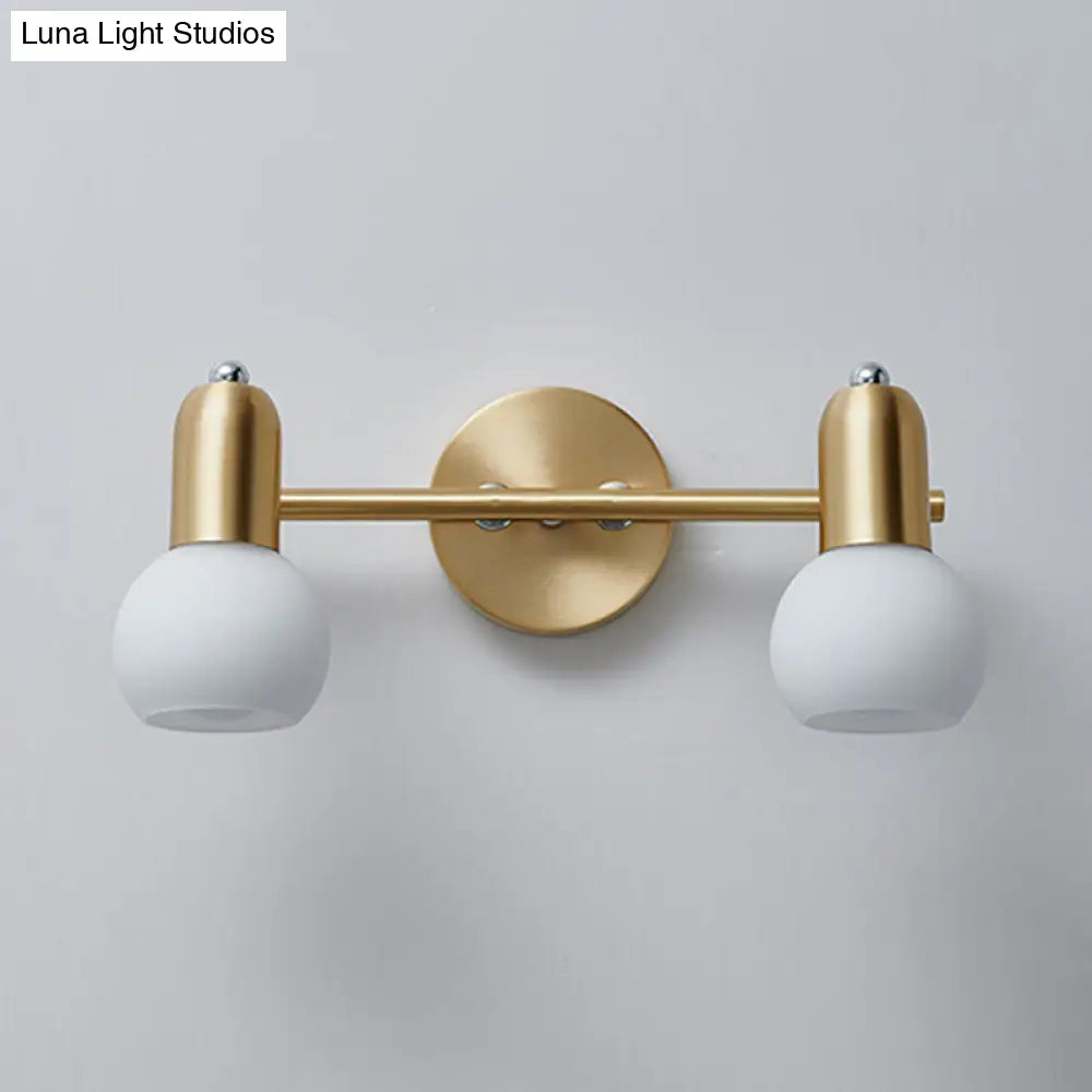 Wandleuchte mit Spiegel, Messing und Glasschirm, Badezimmer- und Flurbeleuchtung, 2 oder 3 Leuchtmittel, modernes Design | Sansoti