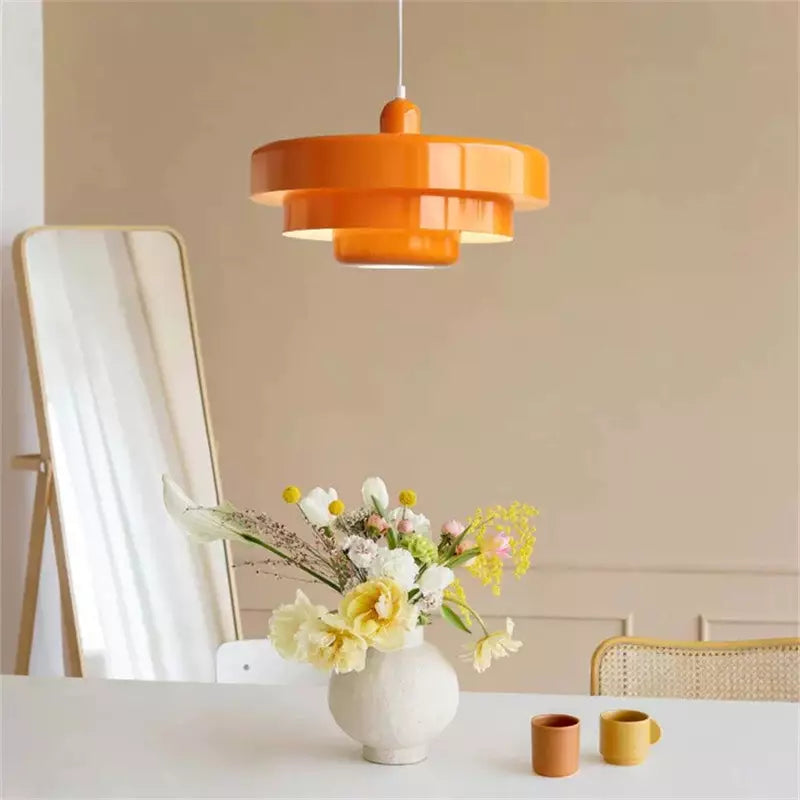 Hanglamp Ijzer Bauhaus Industrieel Oranje Goud Zwart 35cm Pendellamp Eetkamer Slaapkamer | Sansoti