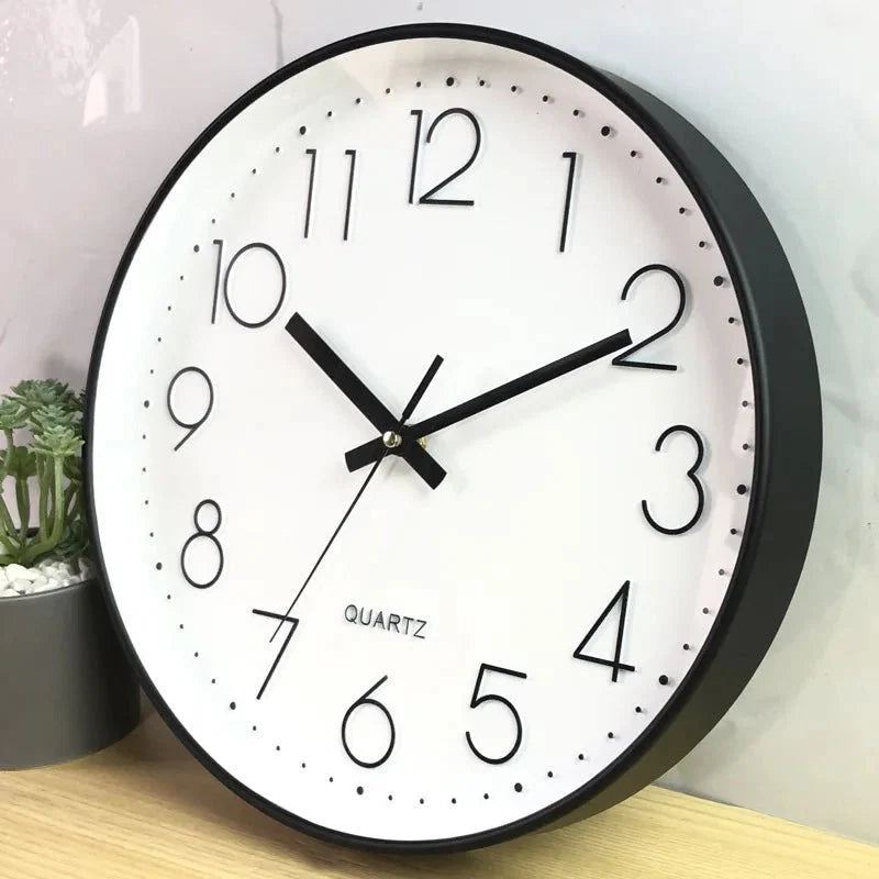 Wanduhr mit leisem Uhrwerk, skandinavisches minimalistisches Design, 30 cm, Wohnzimmer, Schlafzimmer, Büro, Dekoration | Sansoti