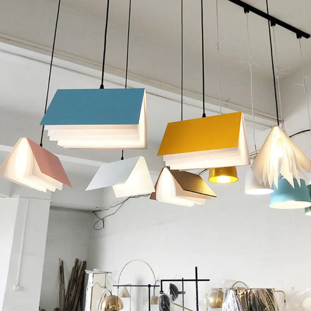 Suspension Openboek en plastique 24 cm ronde moderne nordique scandinave éclairage d’ambiance salon salle à manger | Sansoti