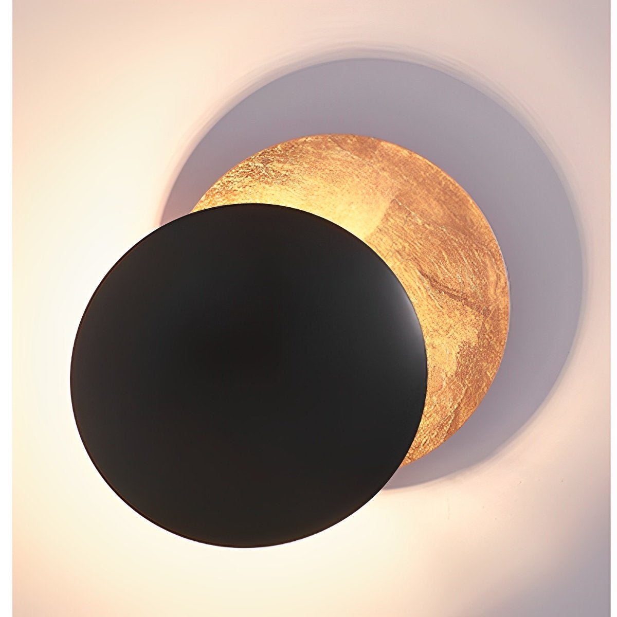Wandlamp Eclipse Ijzer Koper Goud Woonkamer Slaapkamer Maanlamp Decoratieve Wandverlichting Eclips Sfeerverlichting Hotel Gangpad Artistiek | Sansoti