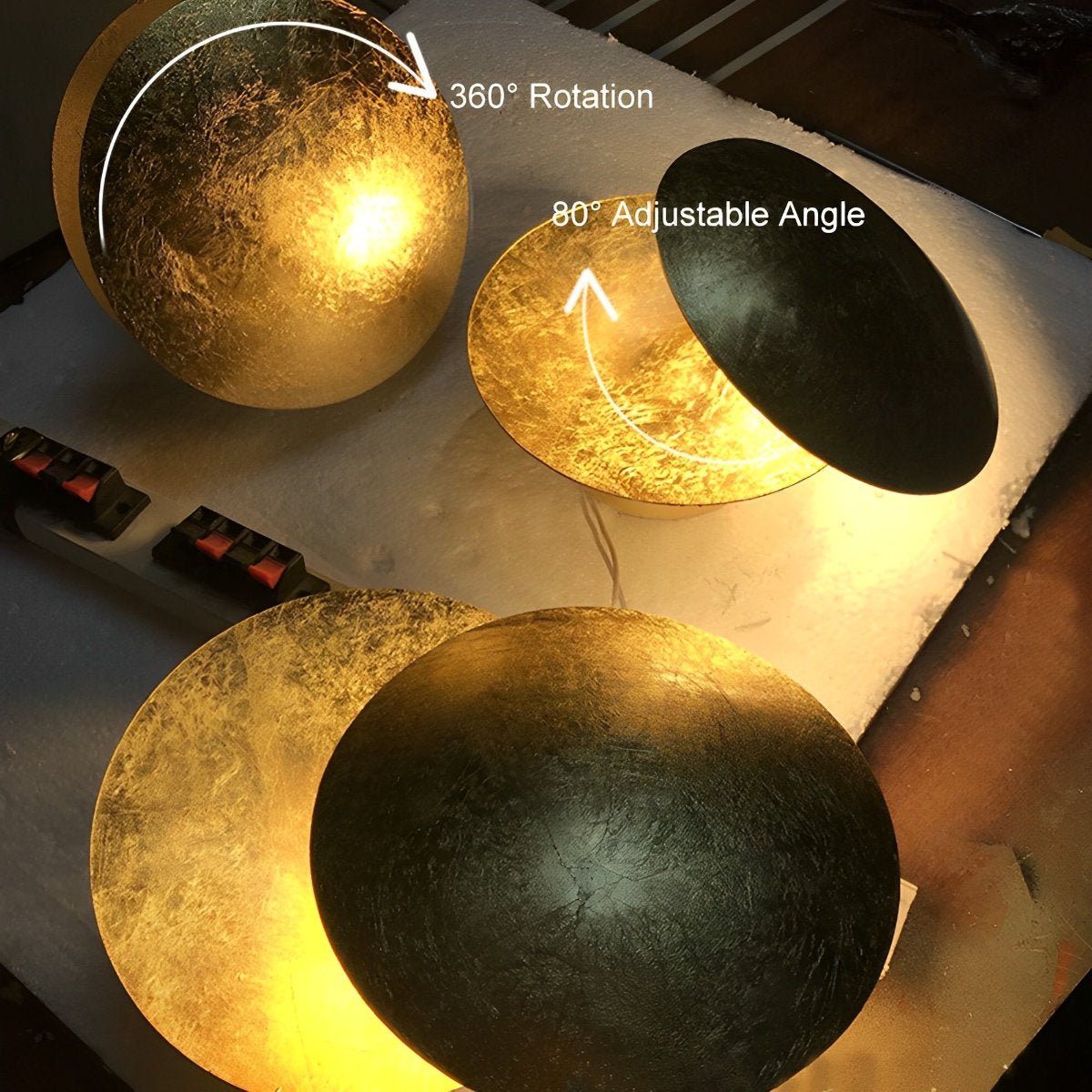 Wandlamp Eclipse Ijzer Koper Goud Woonkamer Slaapkamer Maanlamp Decoratieve Wandverlichting Eclips Sfeerverlichting Hotel Gangpad Artistiek | Sansoti