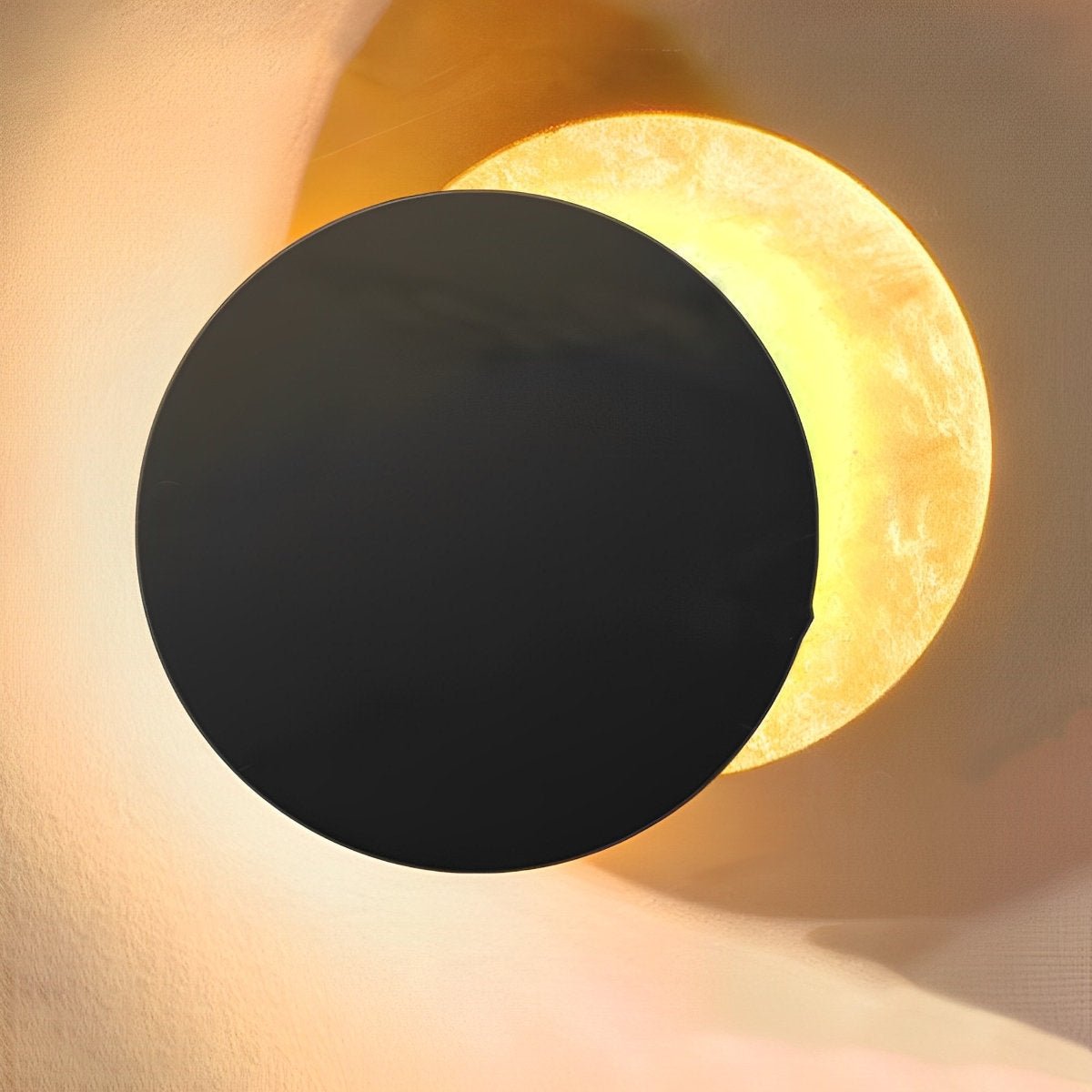 Wandlamp Eclipse Ijzer Koper Goud Woonkamer Slaapkamer Maanlamp Decoratieve Wandverlichting Eclips Sfeerverlichting Hotel Gangpad Artistiek | Sansoti